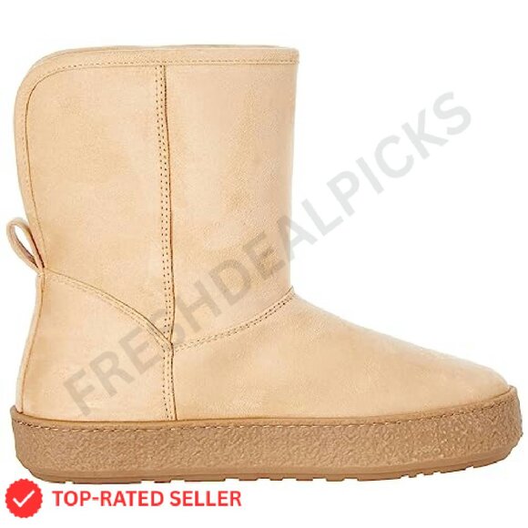 Shearling Boots Faux Suede Ankle Boots Foldable Cuff Y2K Chic Comfort - Picture 8 of 8